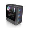 Imagem de GABINETE GAMER THERMALTAKE S200TG ARGB MID T. TGLASS BLACK C/ FONTE  650W - CA-3X2-65M1WZ-00