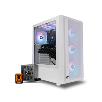 Imagem de GABINETE GAMER THERMALTAKE S200TG ARGB MID T. TGLASS SNOW C/ FONTE  650W - CA-3X2-65M6WZ-00