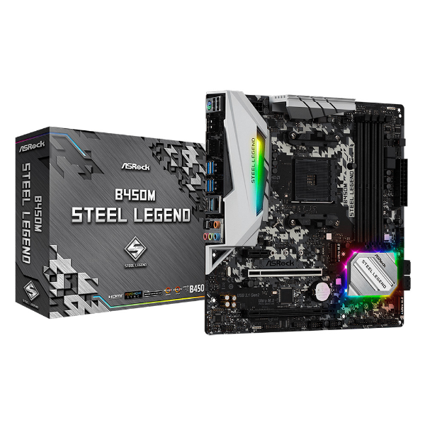 Imagem de PLACA MAE (AMD) ASROCK B450M STEEL LEGEND DDR4 AM4 90-MXB9Y0-A0BAYZ