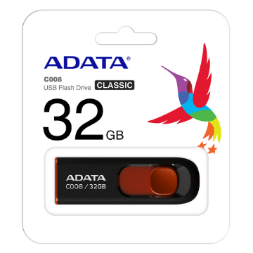 Imagem de PEN DRIVE ADATA  AC008  32GB PRETO/VERMELHO AC008-32G-RKD