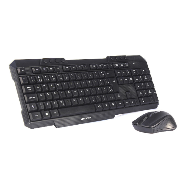 Imagem de KIT MOUSE E TECLADO C3PLUS SEM FIO USB PTO - K-W10BK