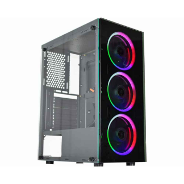 Imagem de GABINETE GAMER K-MEX  AL10 PAINEL VIDRO C/3FAN 120X120MM