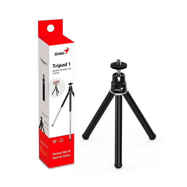 Imagem de TRIPE PARA CAMERA E WEBCAM GENIUS TRIPOD 1 PRETO