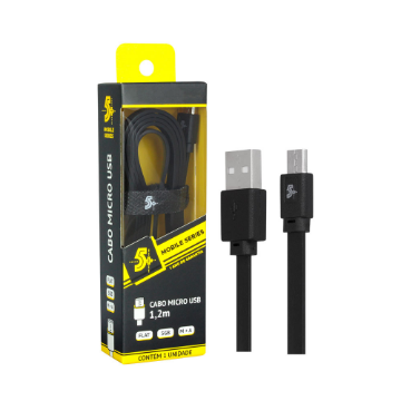 Imagem de CABO SANTANA MICRO USB PARA USB A  5GB FLAT 1.20M PRETO - 018-0042