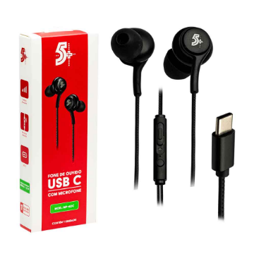 Imagem de FONE DE OUVIDO SANTANA PRETO TIPO C AURICULAR COM MICROFONE 1,20M - 043-0040