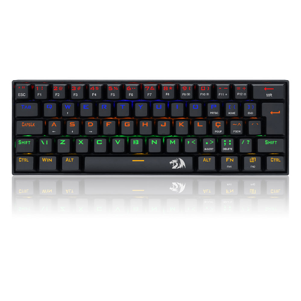 Imagem de TECLADO GAMER REDRAGON LAKSHMI RAINBOW PRETO SWITCH AZUL - K606R