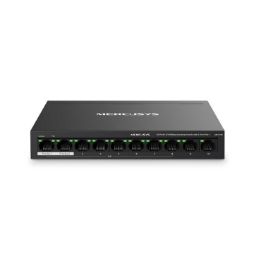 Mostrar detalhes de SWITCH DE MESA 10/100MBPS MERCUSYS MS110P 10 PORTAS COM 8 PORTAS POE+ Imagem de SWITCH DE MESA 10/100MBPS MERCUSYS MS110P 10 PORTAS COM 8 PORTAS POE+