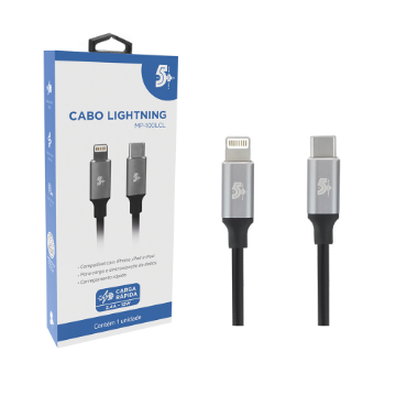 Mostrar detalhes de CABO LIGHTNING PARA USB C - 2.0 - 1,2M 5+ - 018-0204 Imagem de CABO LIGHTNING PARA USB C - 2.0 - 1,2M 5+ - 018-0204