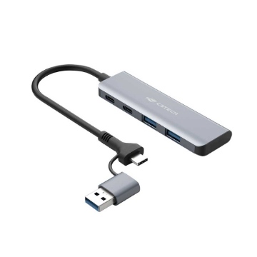 Mostrar detalhes de HUB USB C3TECH 3.0 2 PORTAS USB-A E 2 USB-C COM CONECTOR ALTERNAVEL HU-C600GY CINZA Imagem de HUB USB C3TECH 3.0 2 PORTAS USB-A E 2 USB-C COM CONECTOR ALTERNAVEL HU-C600GY CINZA