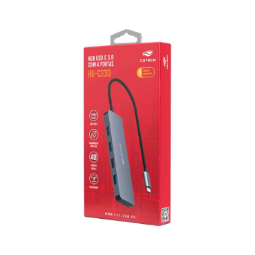 Mostrar detalhes de HUB USB-C C3TECH 3.0 4 PORTAS HU-C330GY CINZA Imagem de HUB USB-C C3TECH 3.0 4 PORTAS HU-C330GY CINZA