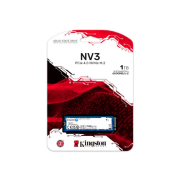 Mostrar detalhes de SSD KINGSTON NV3 1TB M.2 2280 NVME PCIE 4.0 - SNV3S/1000G Imagem de SSD KINGSTON NV3 1TB M.2 2280 NVME PCIE 4.0 - SNV3S/1000G