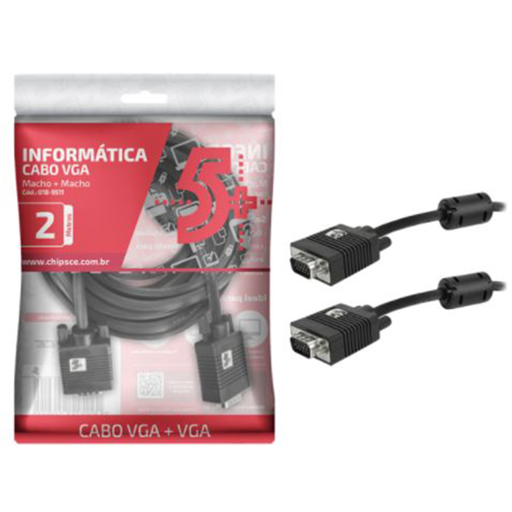 Mostrar detalhes de CABO VGA/VGA 2MTS C/ FILTRO PRETO 5+ - 018-9511 Imagem de CABO VGA/VGA 2MTS C/ FILTRO PRETO 5+ - 018-9511