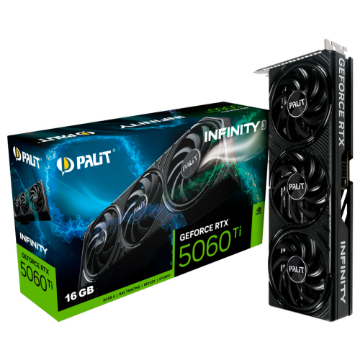 Mostrar detalhes de PLACA DE VIDEO PALIT GEFORCE RTX 5060 TI INFINITY 3 16GB GDDR7 128BITS NE7506T019T1-GB2061S Imagem de PLACA DE VIDEO PALIT GEFORCE RTX 5060 TI INFINITY 3 16GB GDDR7 128BITS NE7506T019T1-GB2061S