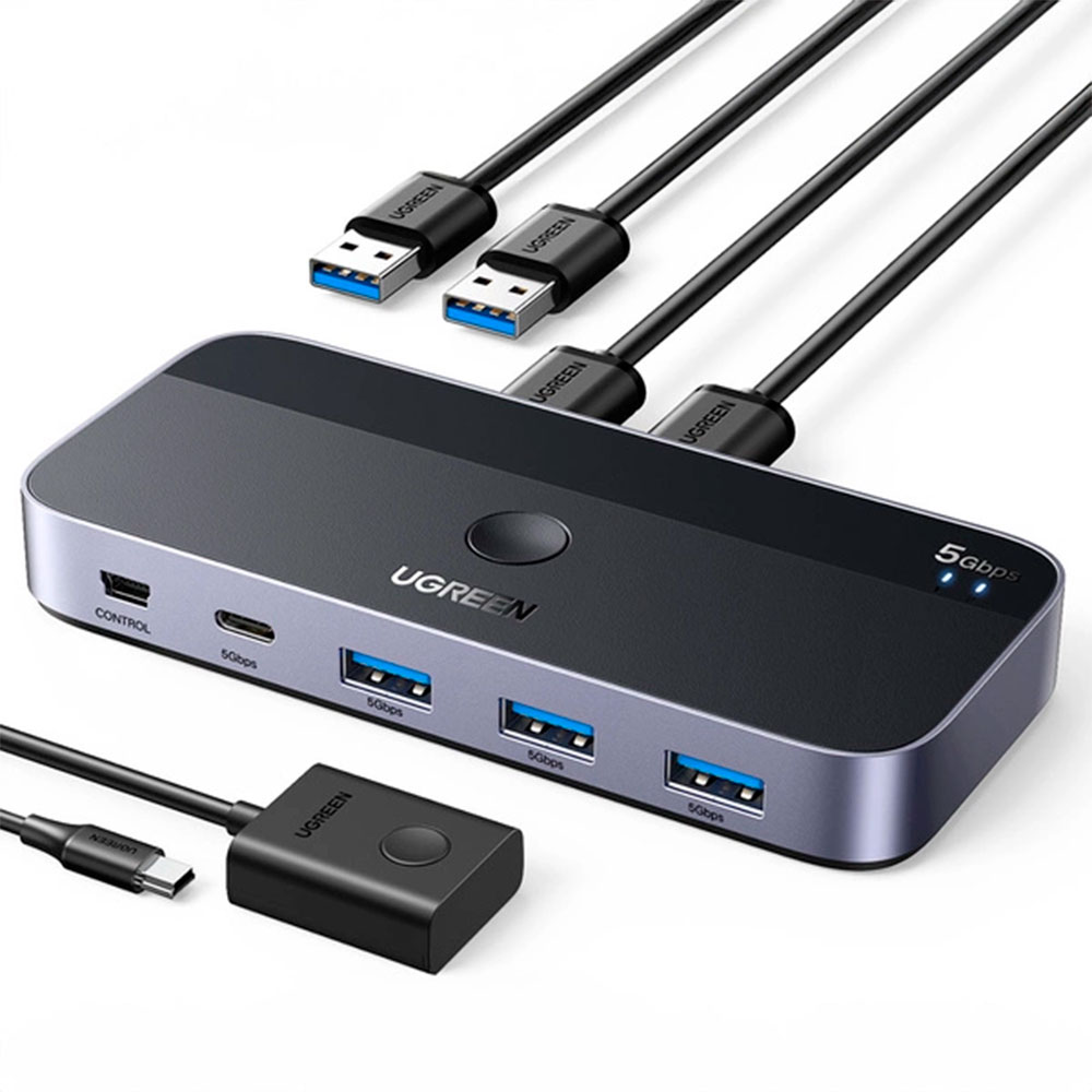 Mostrar detalhes de SWITCH KVM UGREEN COM 2 ENTRADAS USB-A + 3 SAIDAS USB-A E ENTRADA USB-C - CM662 Imagem de SWITCH KVM UGREEN COM 2 ENTRADAS USB-A + 3 SAIDAS USB-A E ENTRADA USB-C - CM662
