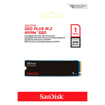 Imagem de SSD SANDISK PLUS 1TB M.2 2280 NVME PCIE 3.0 - SDSSDA3N-1T00-G26