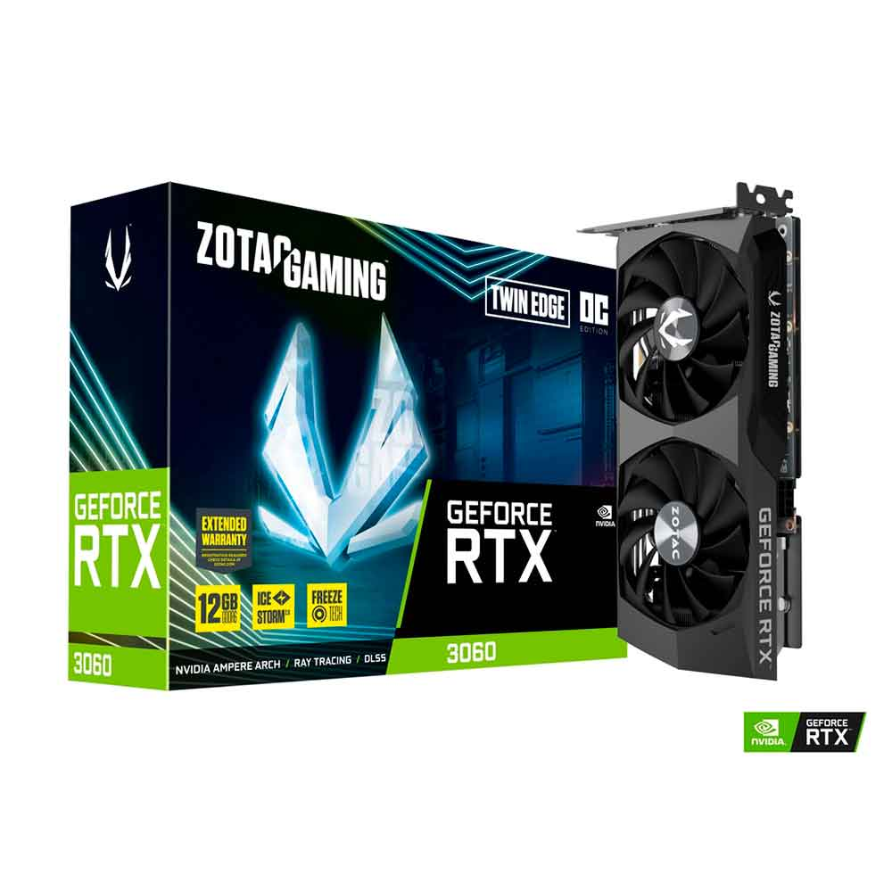 Imagem de PLACA DE VIDEO ZOTAC GEFORCE RTX3060 12GB GDDR6 TWIN EDGE OC ZOTAC ZT-A30600H-10M
