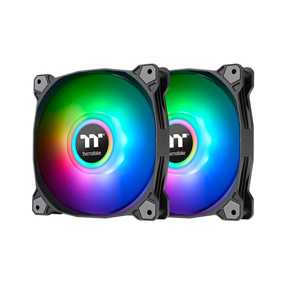 Imagem de KIT 2 COOLERS THERMALTAKE PURE DUO 12 ARGB BLACK  2-FAN PACK - CL-F115-PL12SW- B