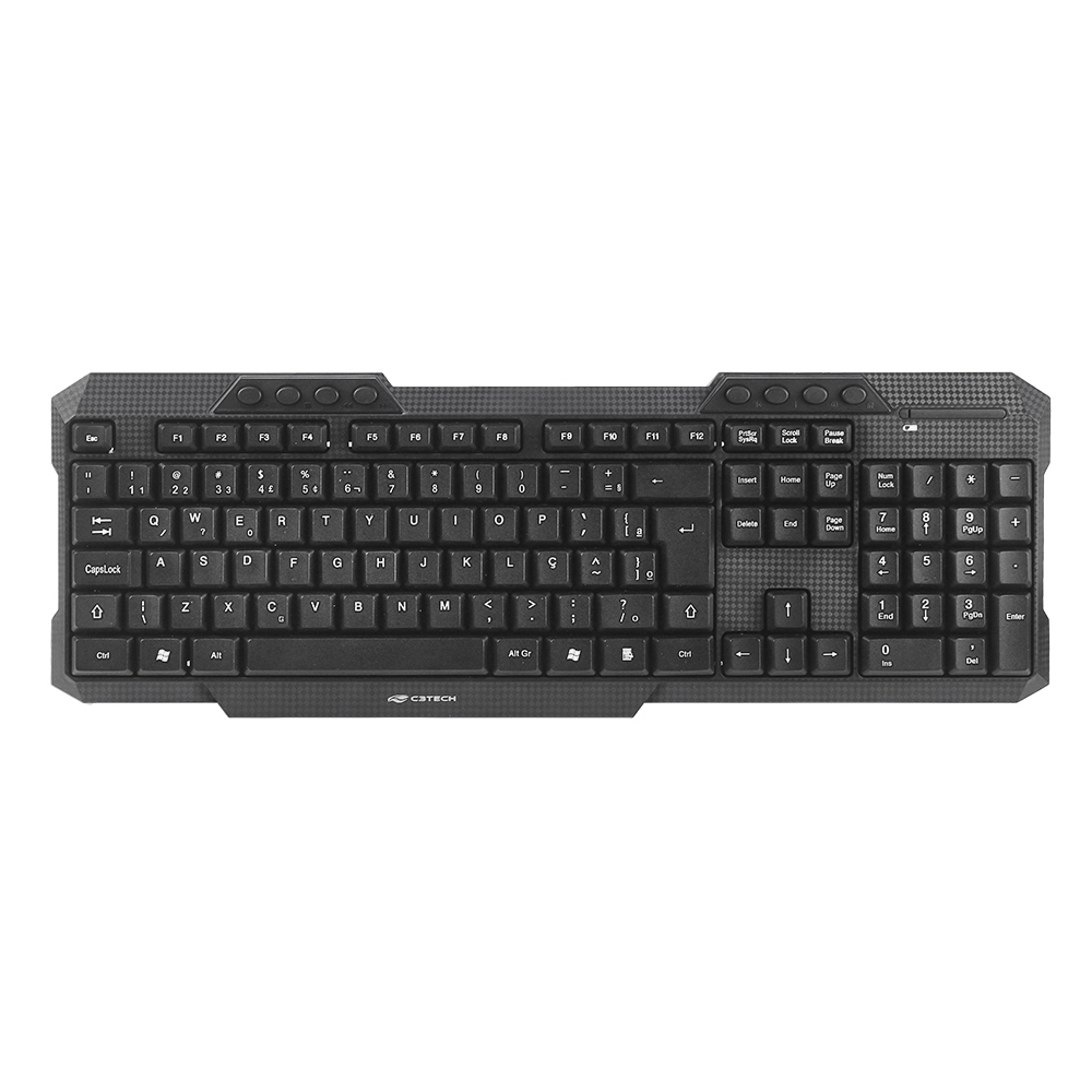 Imagem de KIT MOUSE E TECLADO C3PLUS SEM FIO USB PTO - K-W10BK