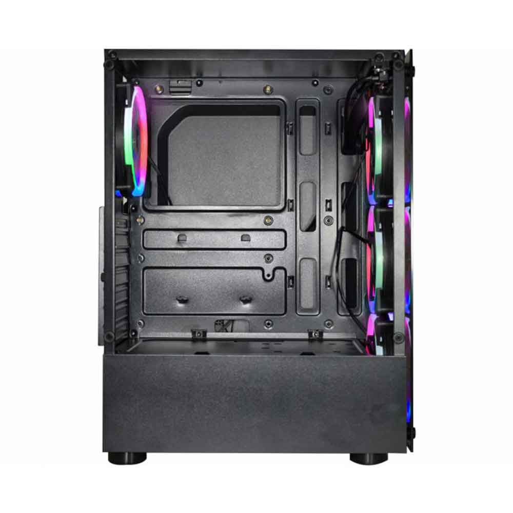 Imagem de GABINETE GAMER K-MEX CG-10W5 ELITE COM COOLERS FRONTAIS E PAINEL DE VIDRO PRETO