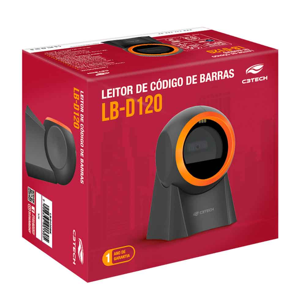 Mostrar detalhes de LEITOR DE CODIGO DE BARRAS C3TECH 1D/2D USB LB-D120BK Imagem de LEITOR DE CODIGO DE BARRAS C3TECH 1D/2D USB LB-D120BK
