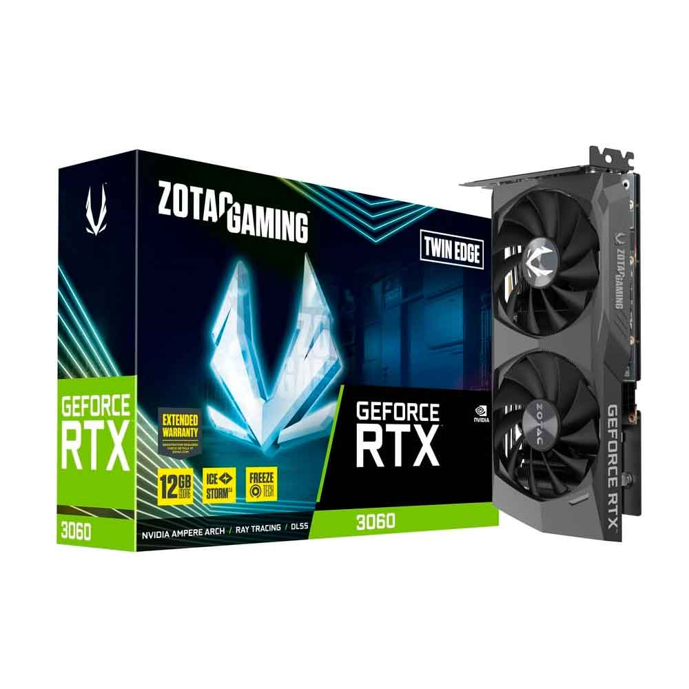 Mostrar detalhes de PLACA DE VIDEO ZOTAC GEFORCE RTX 3060 TWIN EDGE 12GB GDDR6 192BITS ZT-A30600E-10M Imagem de PLACA DE VIDEO ZOTAC GEFORCE RTX 3060 TWIN EDGE 12GB GDDR6 192BITS ZT-A30600E-10M