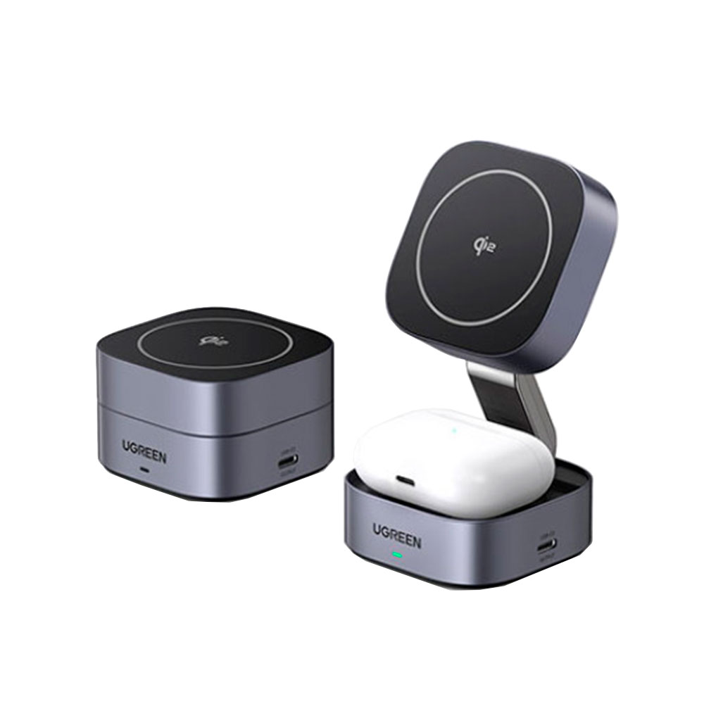 Imagem de CARREGADOR MAGNETICO UGREEN 2 EM 1 COM ENTRADA USB-C E SAIDA USB-C - W702