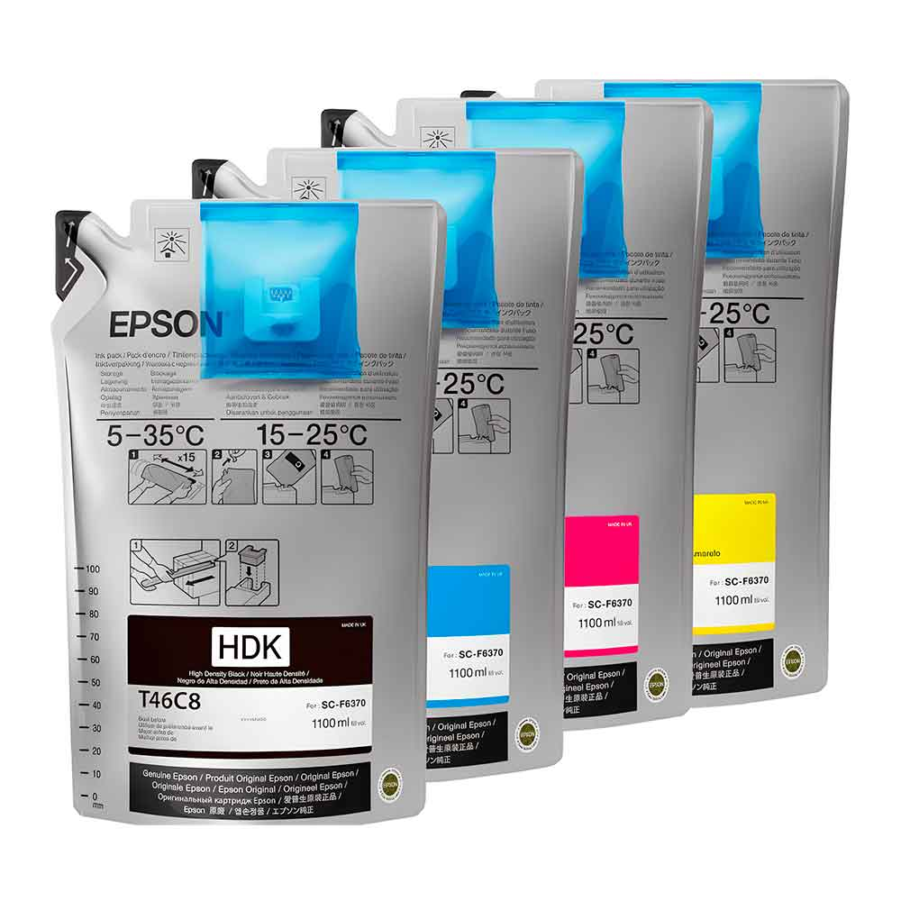 Mostrar detalhes de KIT TINTA ULTRACHROME EPSON CMYK Imagem de KIT TINTA ULTRACHROME EPSON CMYK