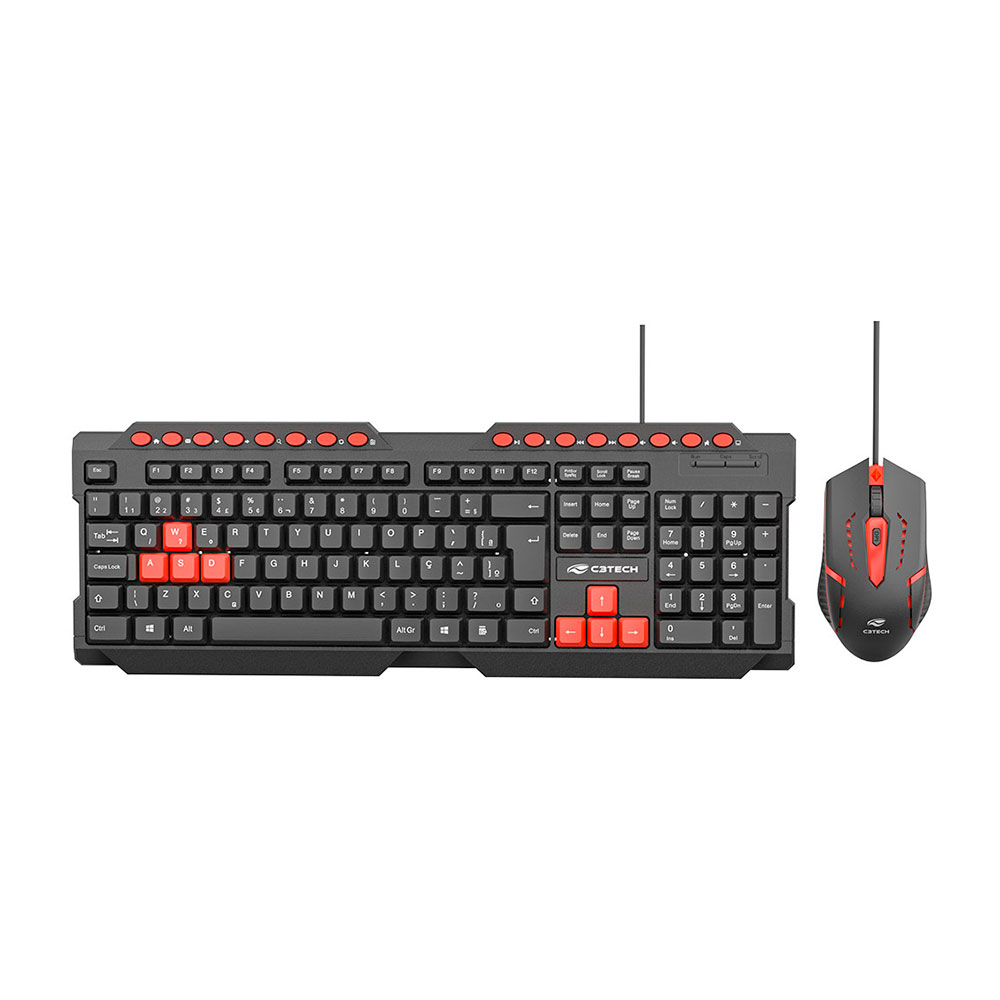 Mostrar detalhes de KIT MOUSE E TECLADO C3TECH GAMER GK-20V2BK USB Imagem de KIT MOUSE E TECLADO C3TECH GAMER GK-20V2BK USB