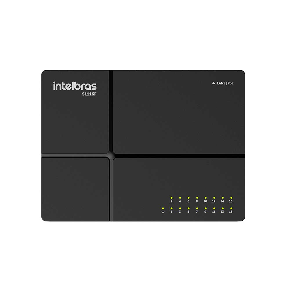 Mostrar detalhes de SWITCH INTELBRAS 16 PORTAS FAST 10/100 S1116F - 4760132 Imagem de SWITCH INTELBRAS 16 PORTAS FAST 10/100 S1116F - 4760132