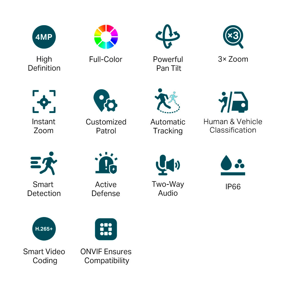 Imagem de CAMERA IP SPEED DOME VIGI C540V EXTERNA PAN/TILT FULL-COLLOR LENTE DUPLA TPLINK 4MP TPN0399