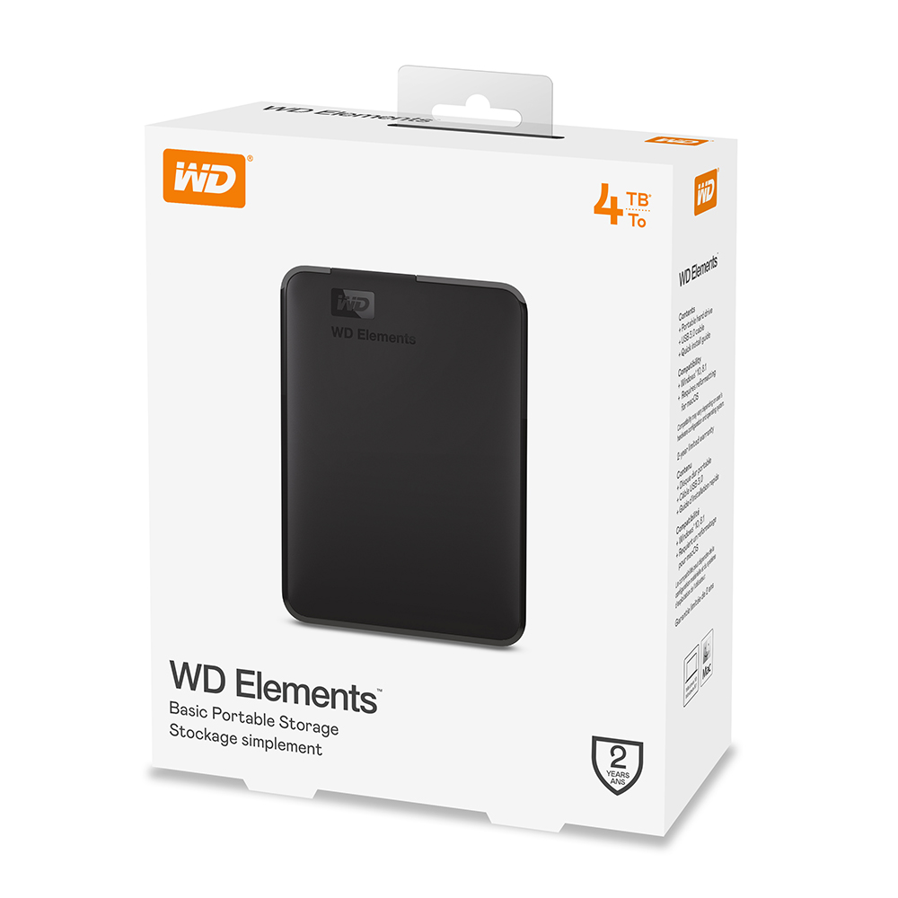 Imagem de HDD EXTERNO 4TB WESTERN DIGITAL ELEMENTS PRETO PORTATIL USB 3.0 WDBU6Y0040BBK-WESN