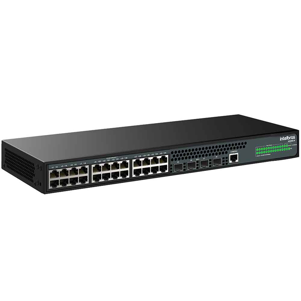 Imagem de SWITCH INTELBRAS GERENCIAVEL L3 24 PORTAS GIGABIT MAIS 4 PORTAS SFP+ UPLINK S2328G-B - 4760105