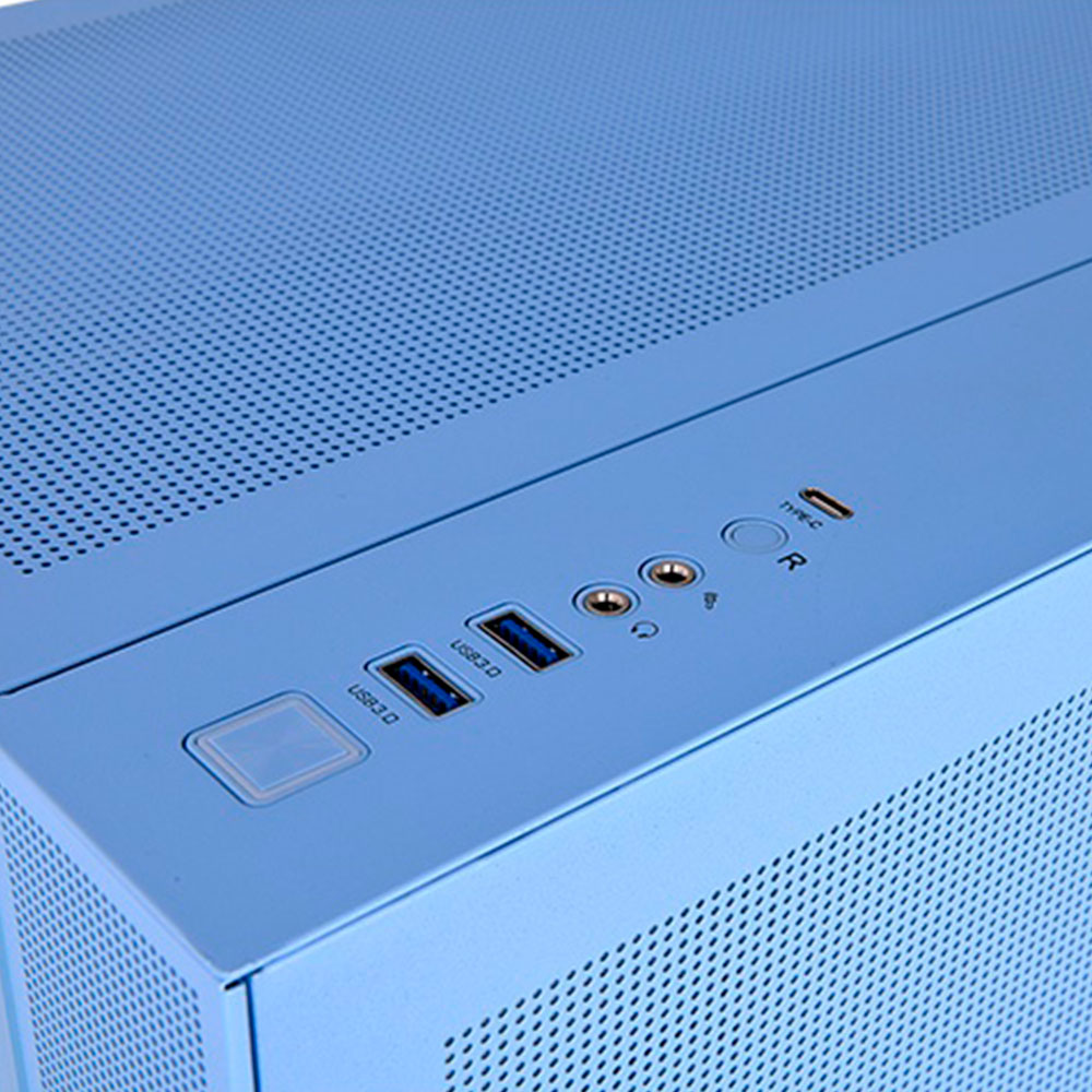 Imagem de GABINETE GAMER THERMALTAKE  VIEW 380 TG ARGB HYDRANGEA BLUE 4 FANS 120MM - CA-1Z2-00MFWN-00