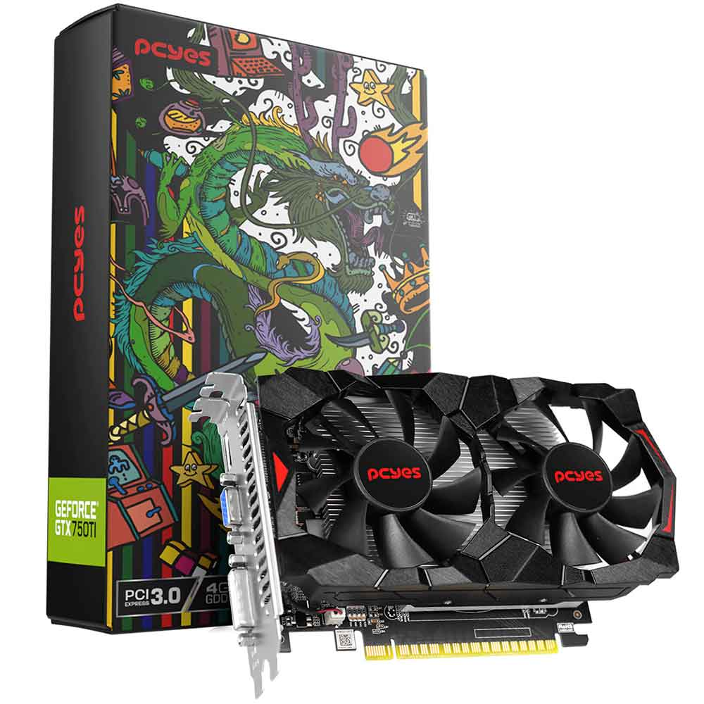 Mostrar detalhes de PLACA DE VIDEO PCYES GEFORCE GTX 750TI 4GB GDDR5 128BITS PA750TIR5DFFS Imagem de PLACA DE VIDEO PCYES GEFORCE GTX 750TI 4GB GDDR5 128BITS PA750TIR5DFFS