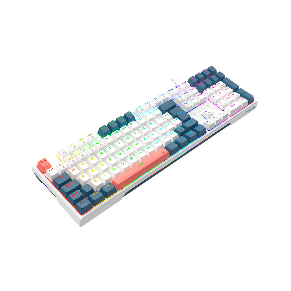 Imagem de TECLADO REDRAGON MECANICO GAMER TRUNDLE RGB BRANCO AZUL E ROSA SWITCH MARROM K668WBO-RGB (PT-BROWN)