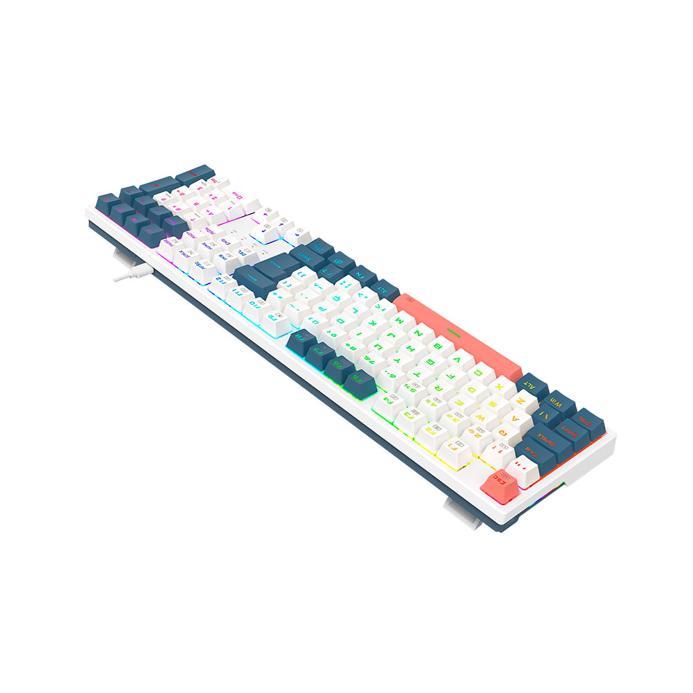 Imagem de TECLADO REDRAGON MECANICO GAMER TRUNDLE RGB BRANCO AZUL E ROSA SWITCH MARROM K668WBO-RGB (PT-BROWN)