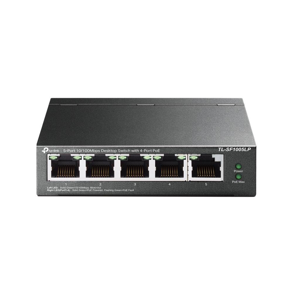 Mostrar detalhes de SWITCH 5 PORTAS 10/100 TP-LINK TL-SF1005LP DE MESA FAST ETHERNET (4 PORTAS POE) Imagem de SWITCH 5 PORTAS 10/100 TP-LINK TL-SF1005LP DE MESA FAST ETHERNET (4 PORTAS POE)