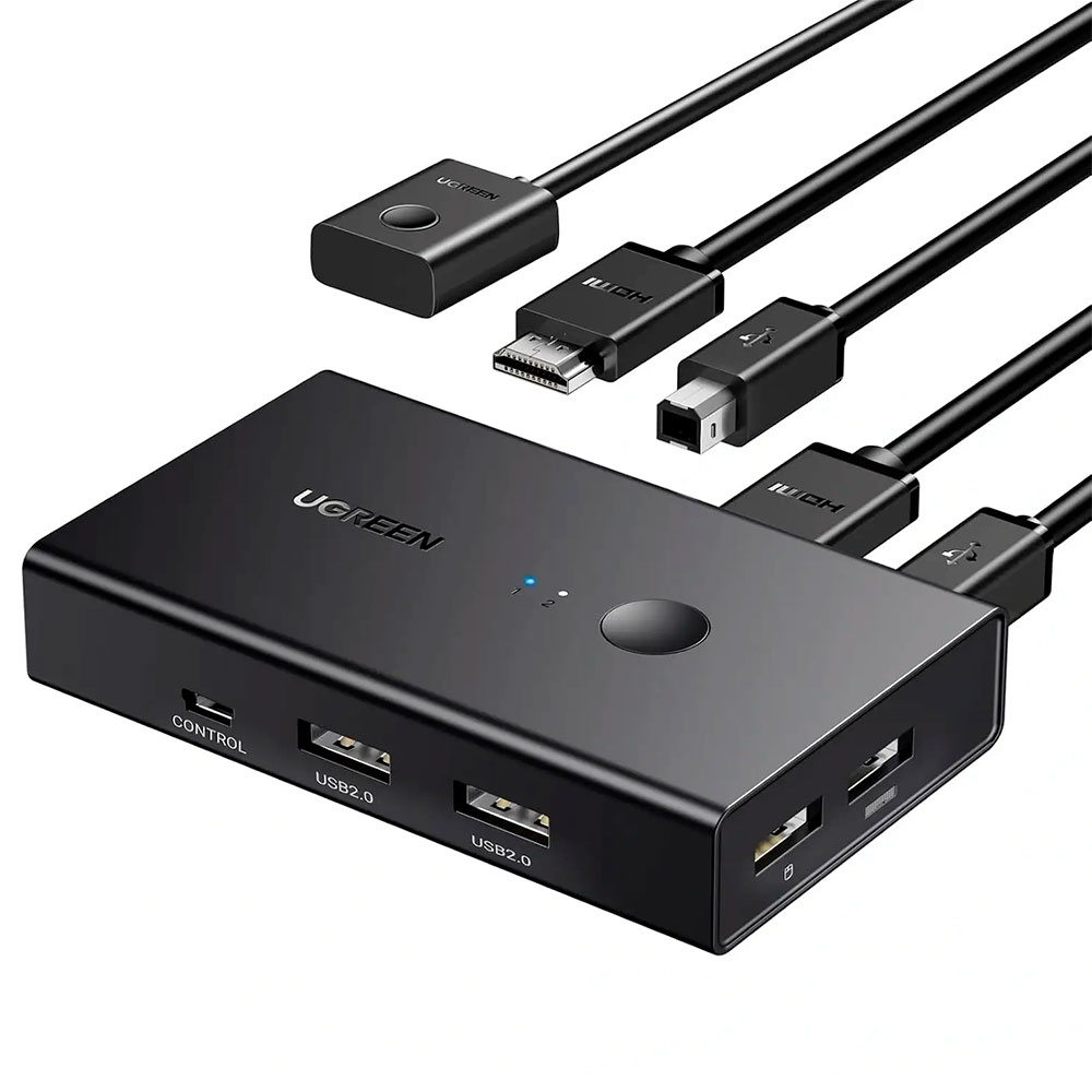 Mostrar detalhes de SWITCH KVM UGREEN 4K COM 4P USB 2.0/2P USB-B IN/HDMI OUT/2P HDMI IN - CM200 Imagem de SWITCH KVM UGREEN 4K COM 4P USB 2.0/2P USB-B IN/HDMI OUT/2P HDMI IN - CM200
