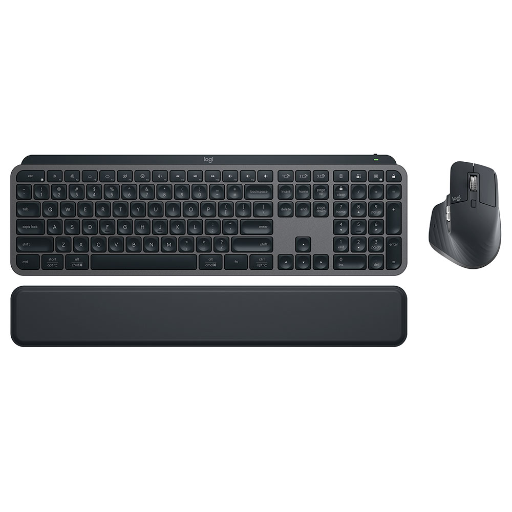Imagem de COMBO TECLADO E MOUSE LOGITECH MX KEYS C/ APOIO PARA MAOS SEM FIO GRAFITE - 920-014159