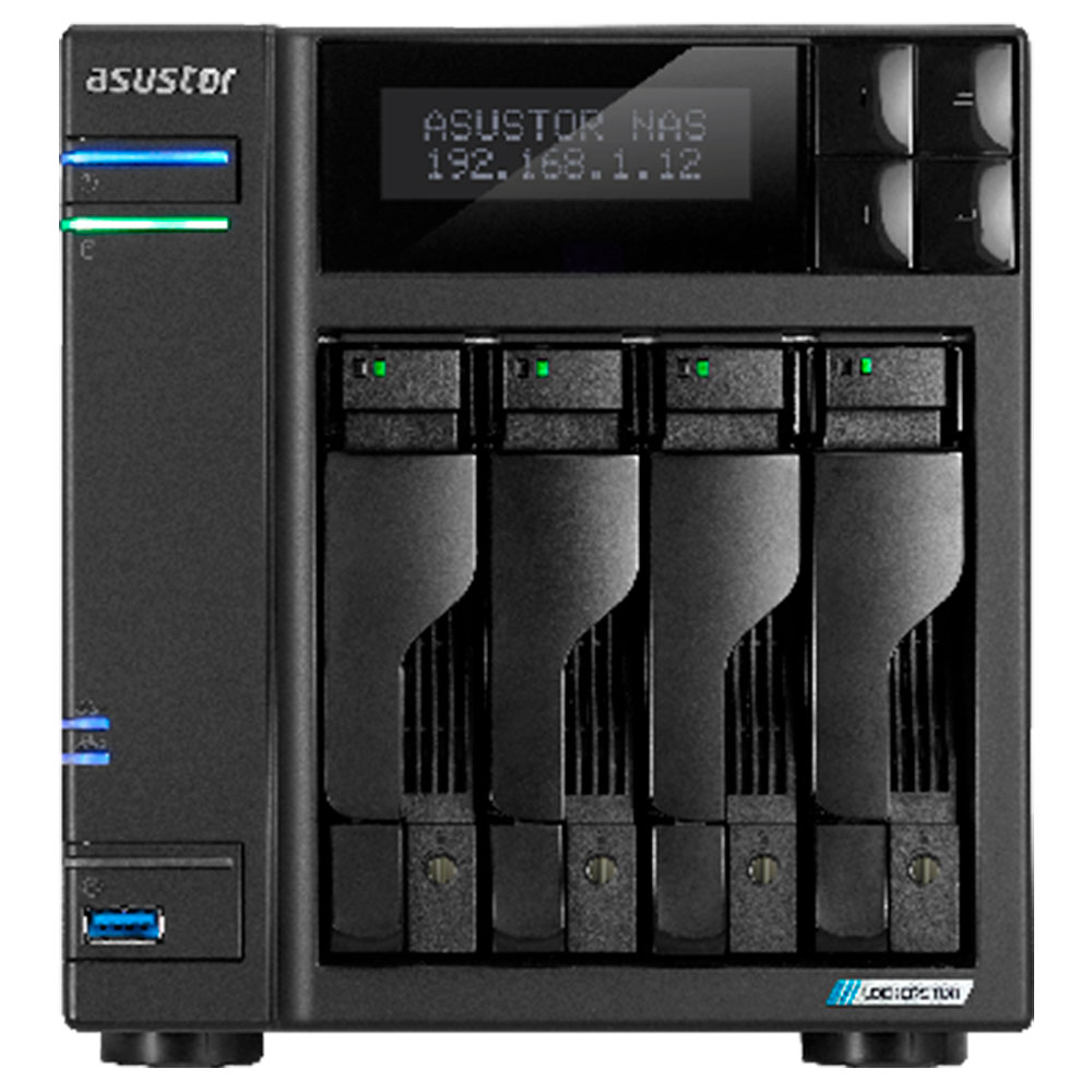 Imagem de STORAGE NAS ASUSTOR TORRE S/HD 4 BAIAS INTEL CELERON N5105 2 PORTAS LAN 2.5GB - AS6704T-US