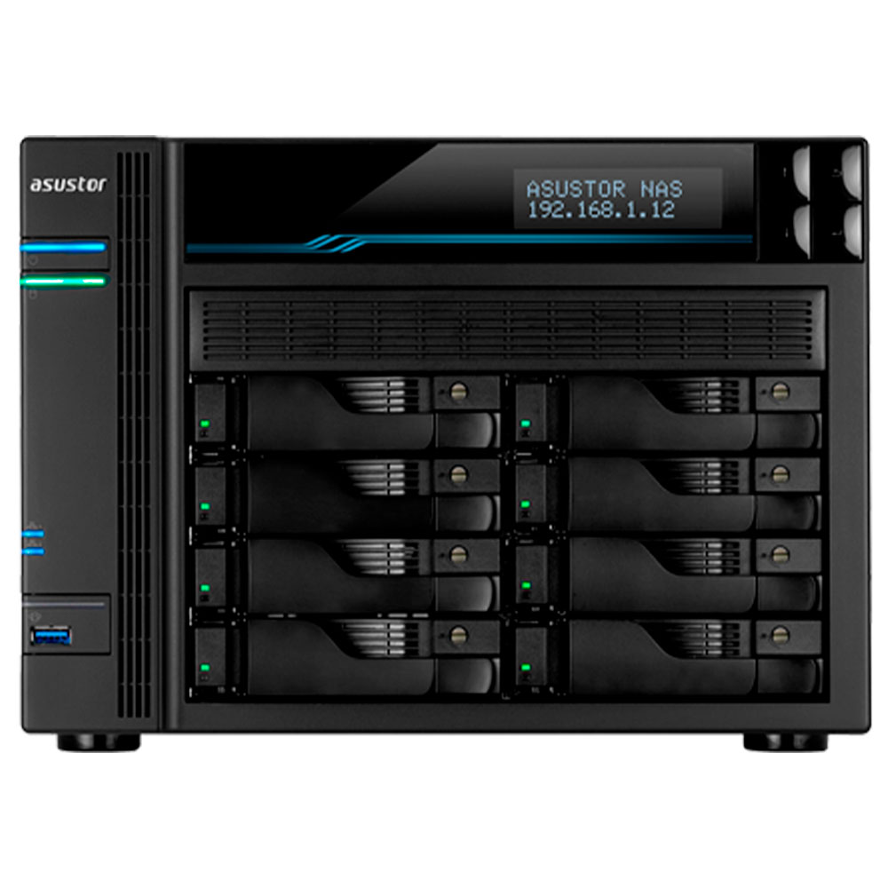 Imagem de STORAGE NAS ASUSTOR TORRE S/HD 8 BAIAS INTEL ATOM C3538 2 PORTAS LAN 2.5GB E 2 10GB - AS6508T-US
