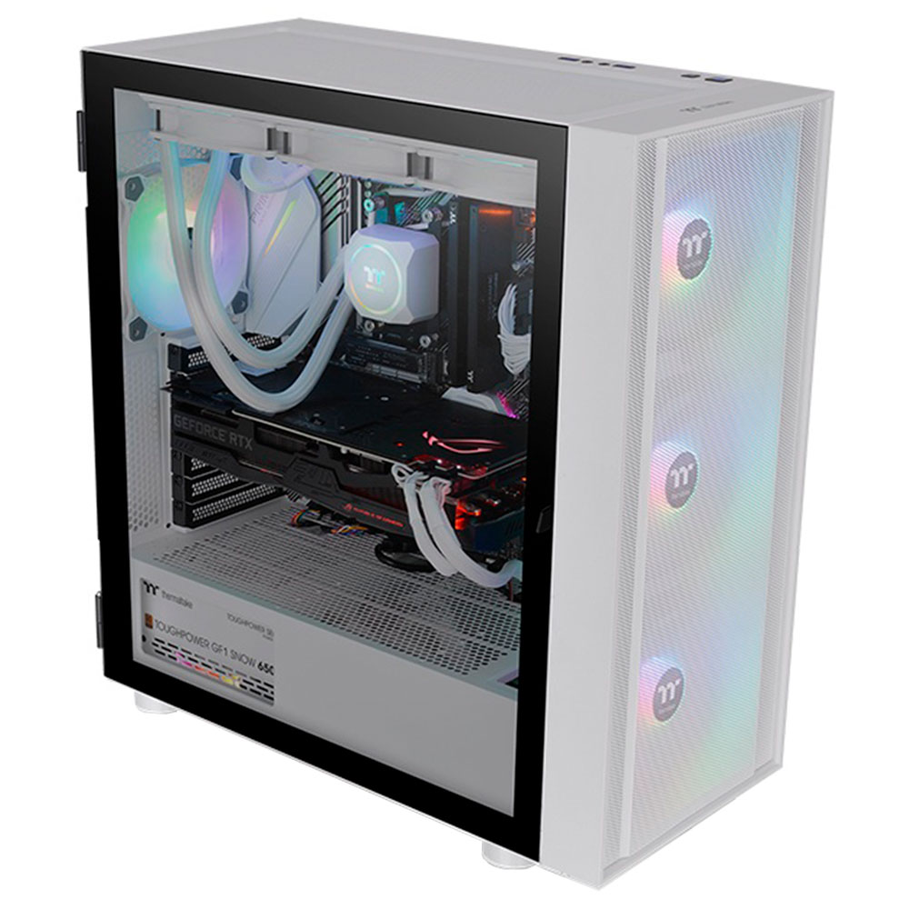 Imagem de GABINETE THERMALTAKE H570 TG/SNOW/F.MESH/MID-TOWER/3ARGB 120MM - CA-1T9-00M6WN-01