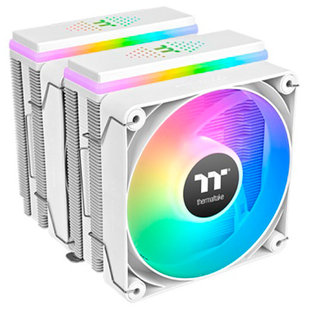 Imagem de COOLER PARA PROCESSADOR THERMALTAKE ASTRIA 600 ARGB LIGHTNING WHITE 6 HEATPIPES 2 FAN 120MM