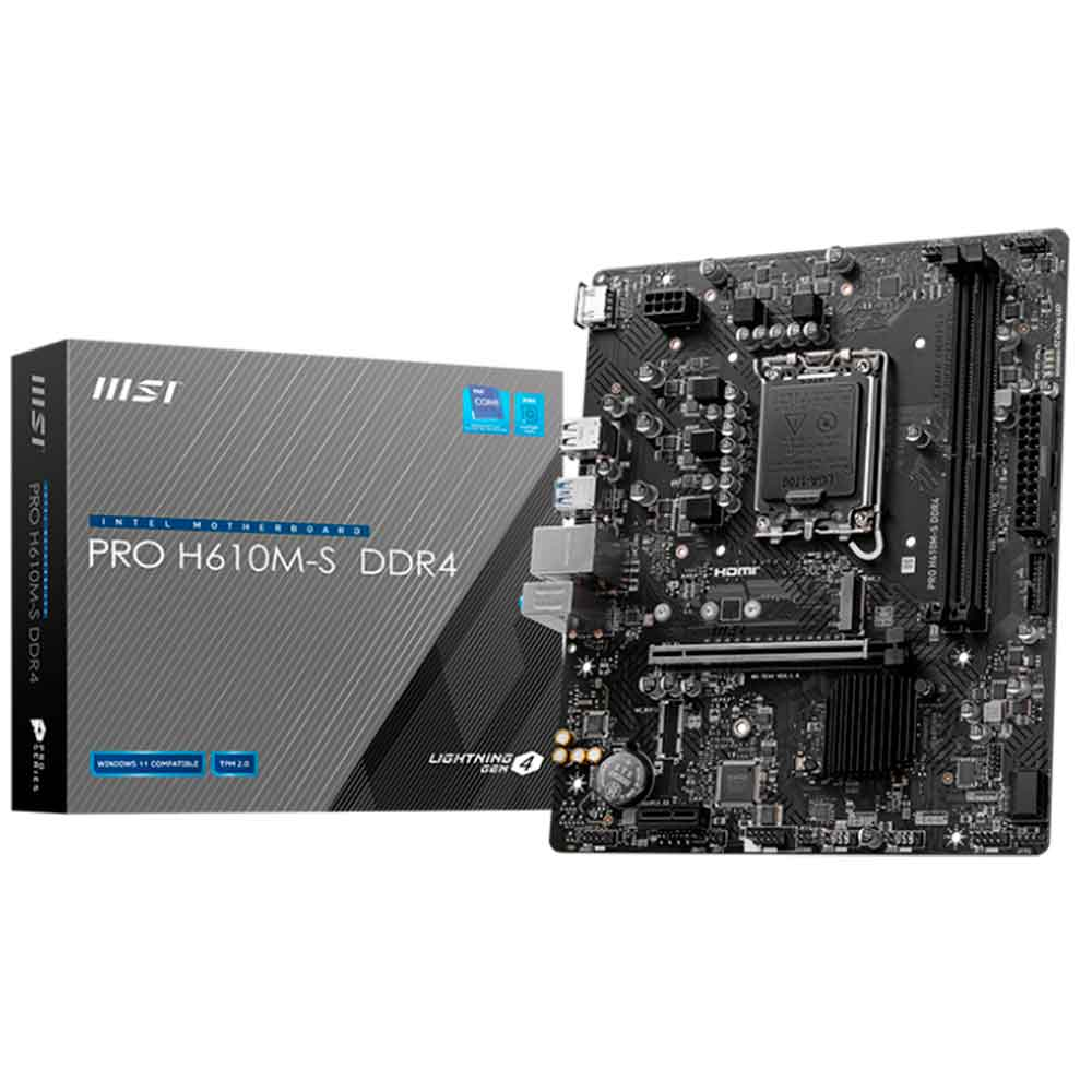 Imagem de PLACA MAE (INTEL) MSI PRO H610M-S DDR4 LGA1700 12° 13° E 14° GERACAO