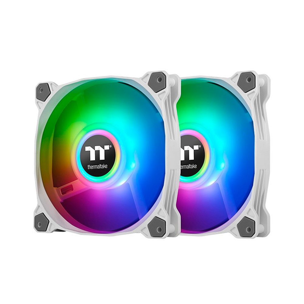 Imagem de KIT 2 COOLERS THERMALTAKE PURE DUO 12 ARGB WHITE 2-FAN PACK - CL-F097-PL12SW- B