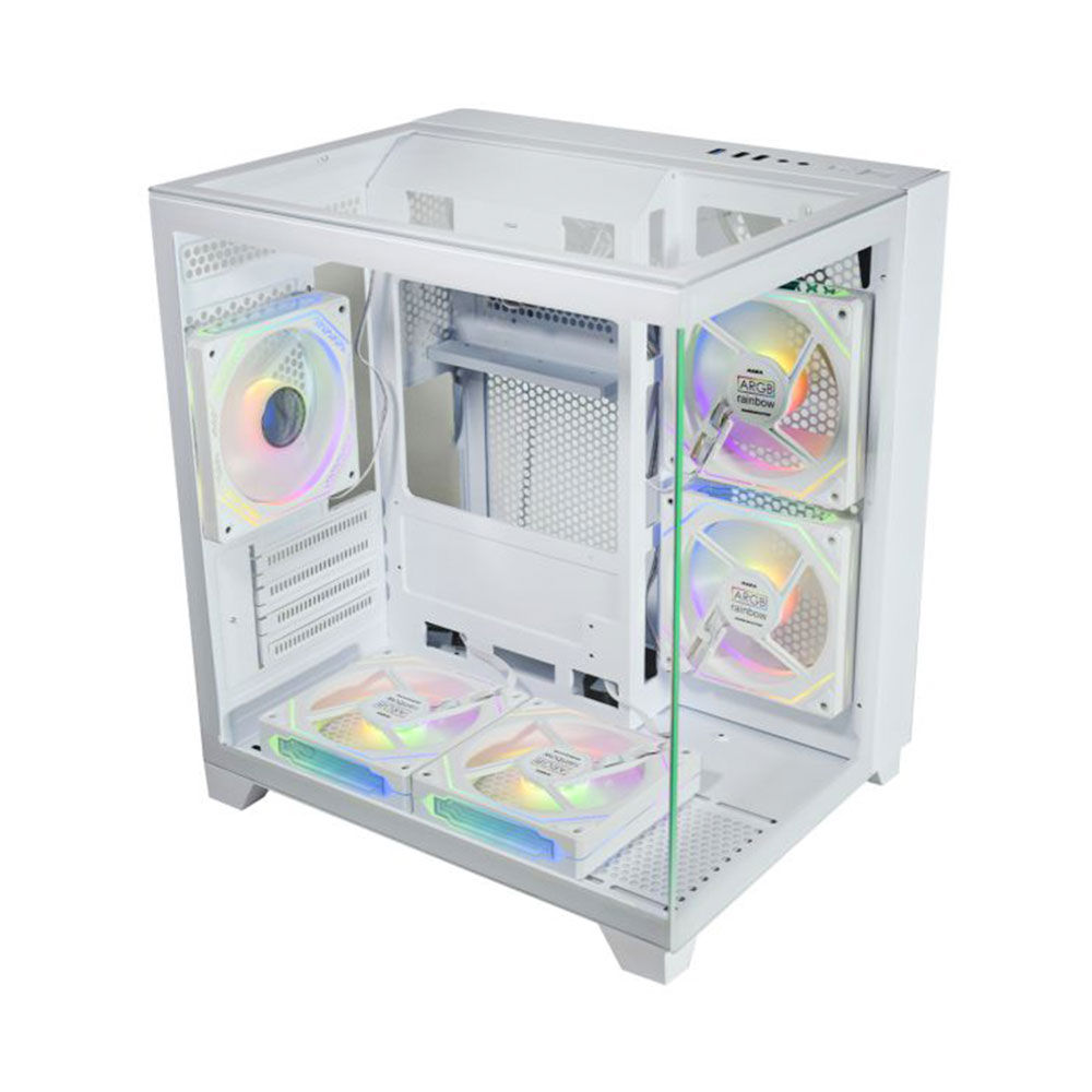 Imagem de GABINETE GAMER K-MEX AQUARIO CG-W725 VISAO BRANCO MICRO ATX SEM FAN