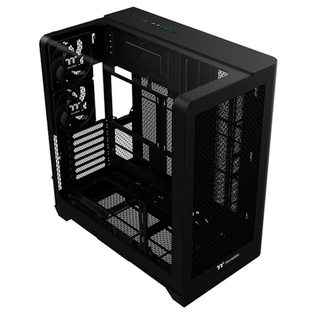 Imagem de GABINETE THERMALTAKE VIEW 390 AIR MID TOWER BLACK 1* CURVEDTEMPGLASS/2*CT140 ARGB - CA-11F-00M1WN-00
