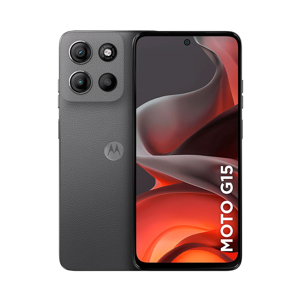 Mostrar detalhes de SMARTPHONE MOTOROLA G15 XT2521-2 6,7" FHD/ 4G/ 12GB RAM BOOST*/ 256GB/ ANDROID 15/ GRAFITE Imagem de SMARTPHONE MOTOROLA G15 XT2521-2 6,7" FHD/ 4G/ 12GB RAM BOOST*/ 256GB/ ANDROID 15/ GRAFITE