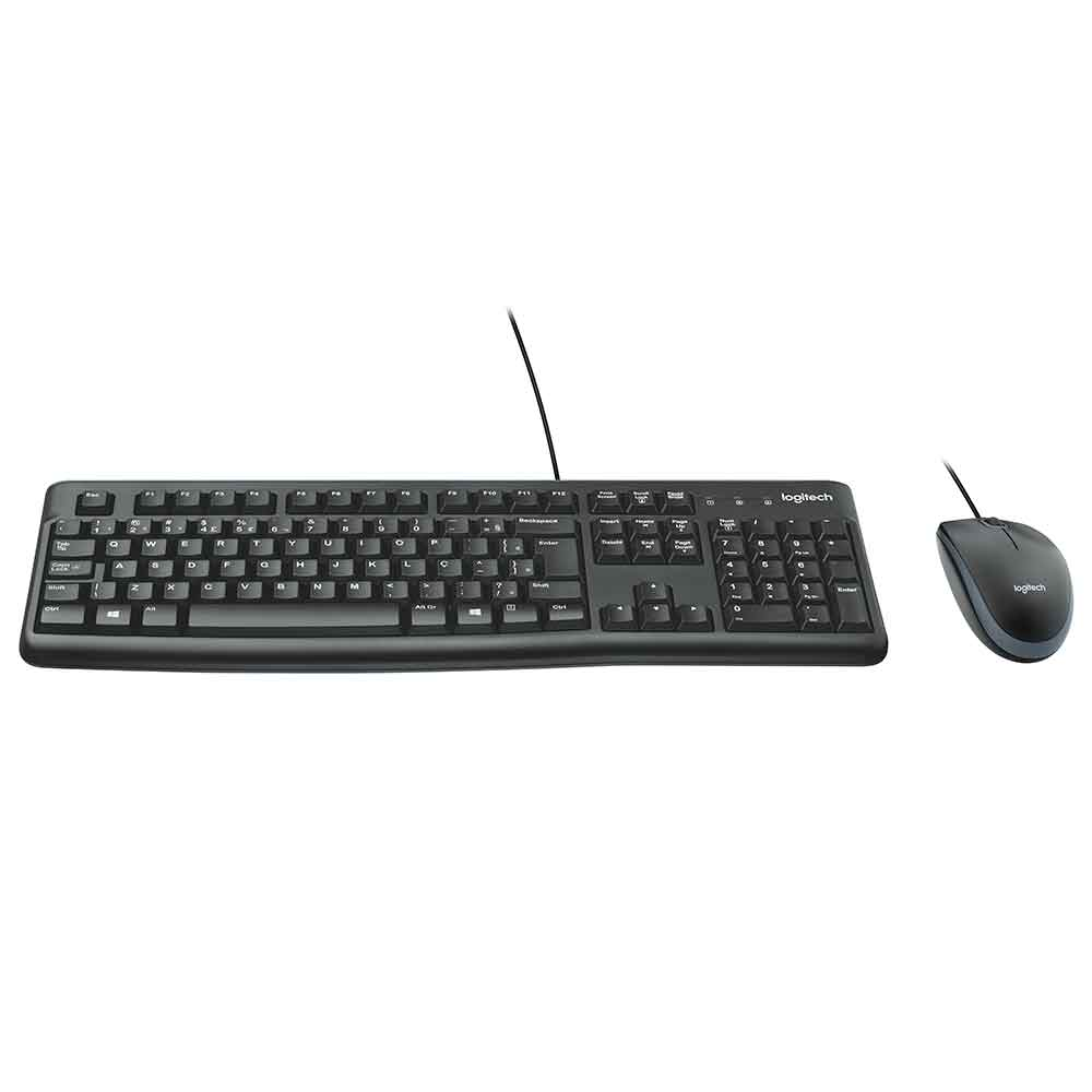 Imagem de KIT MOUSE E TECLADO LOGITECH MK120 COM FIO USB PRETO (B2B) - 920-004429