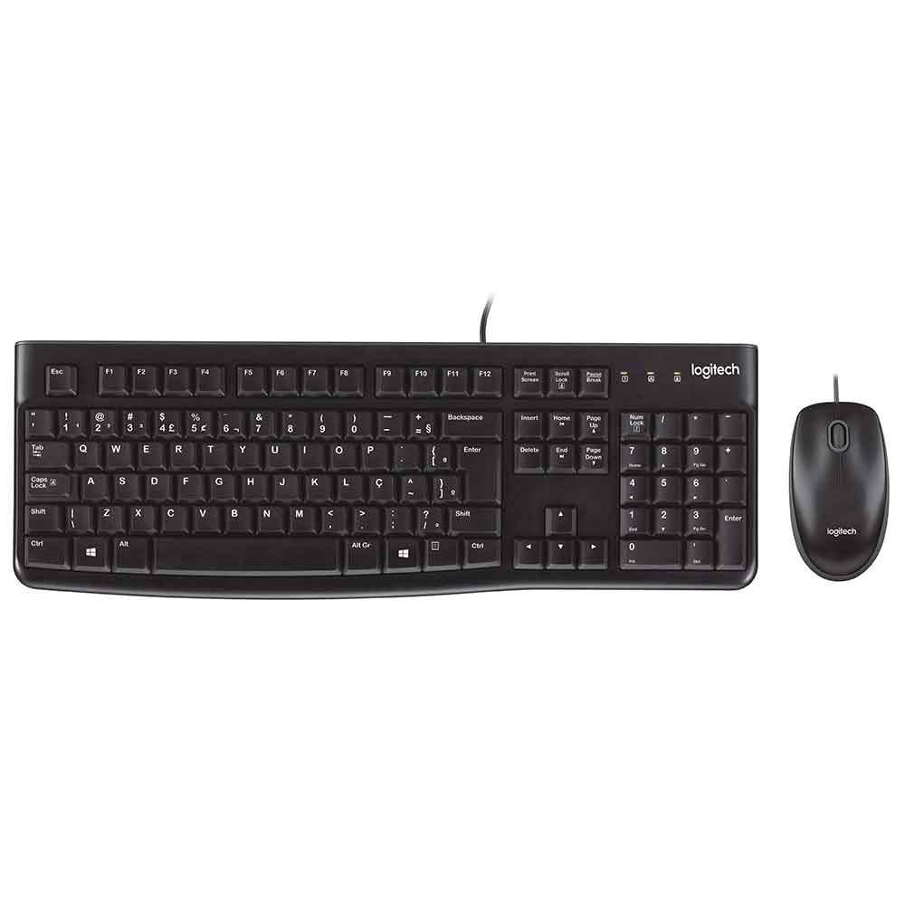 Imagem de KIT MOUSE E TECLADO LOGITECH MK120 COM FIO USB PRETO (B2B) - 920-004429